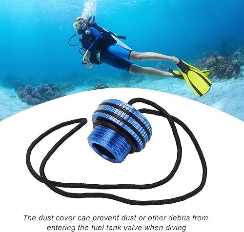 Miniatura 2 de Tapa antipolvo de buceo, cubierta de tanque DIN, cubierta antipolvo para válvula de tanque, aleación de aluminio ventilada, protector de tapa de