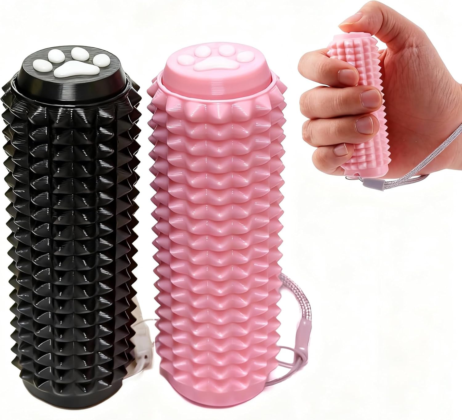 2PCS Little Ouchies Pain Fidget, Pain Stim Tool Spiky Sensory Fidget Toys For Adults Anxiety Relief, Portable ADHD Autism Clicker, Grippie For Focus & Skin Picking, Stress Relief Gift For Teens -Black