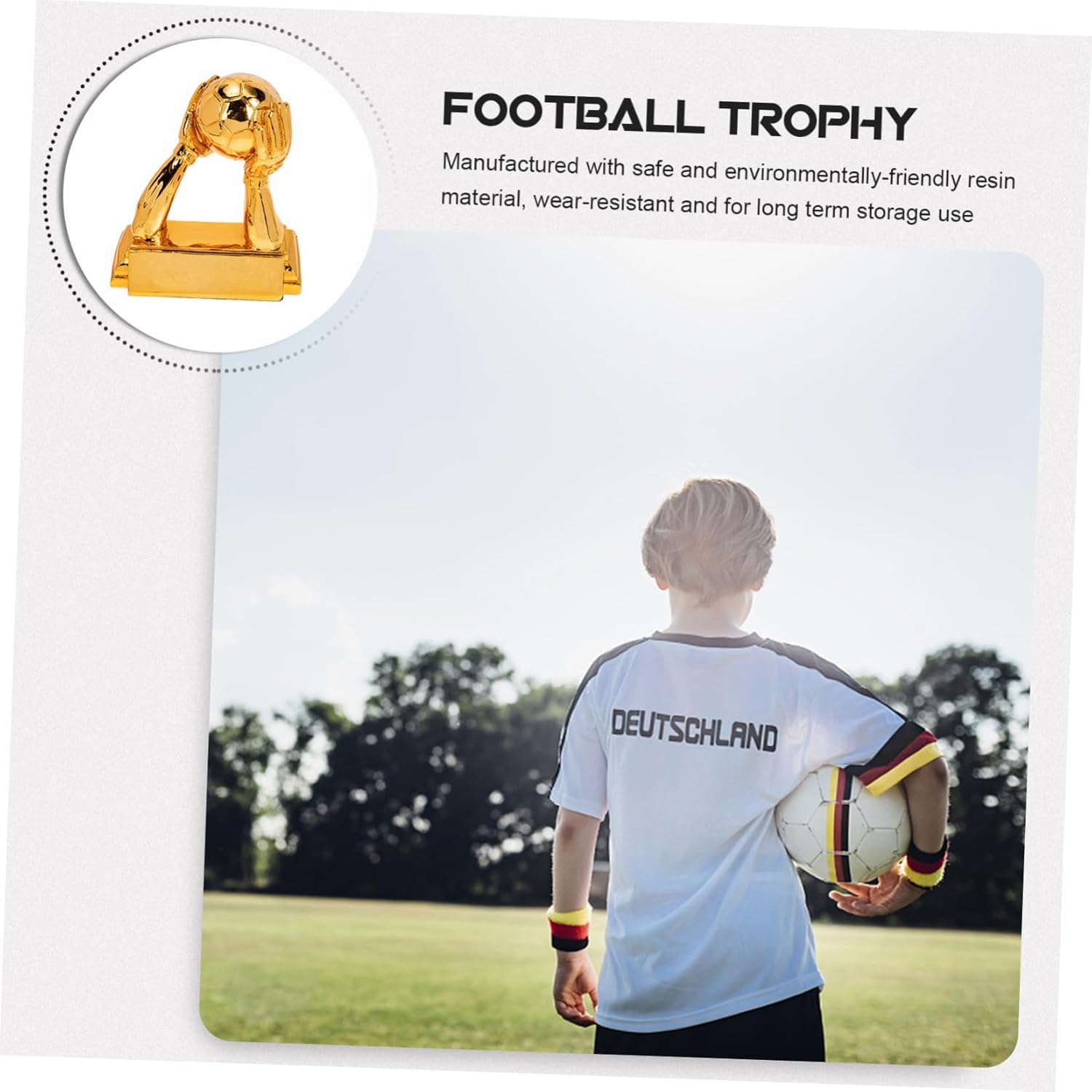 VICASKY Soccer Trophy Goalie Award Custom Engraving Decorative Football Award for Fans for Home and Office Decoration