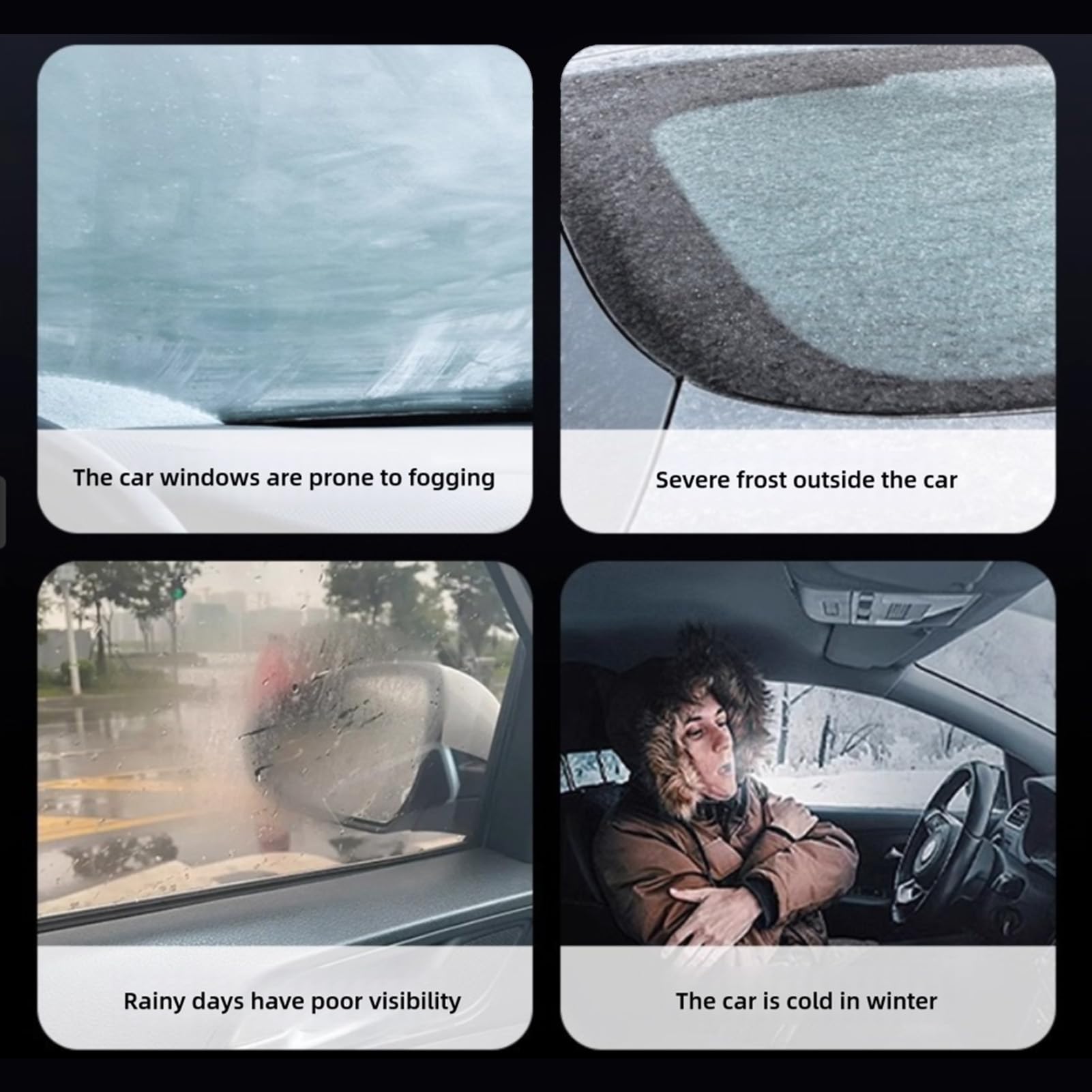 Fockety Calentador de Espacio a Batería, Calentador Portátil Recargable a Batería con Diseño Antiinclinación y 2 Ajustes de Calor, Descongelador de Ventana de Coche Inalámbrico
