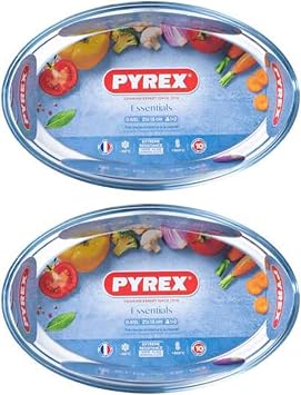 Pyrex Microwave Safe Classic Oval Roaster 21x13cm Transparent Pack of 2