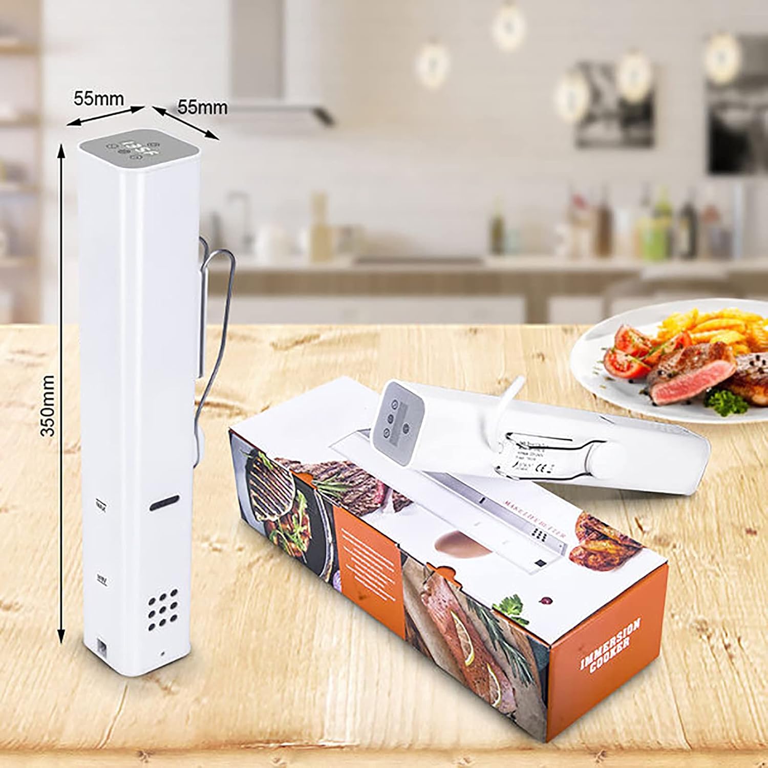 Sous Vide Precision Cooker with Thermal Immersion Circulatory IPX7 Waterproof with Touch Screen LED Display, Accurate Temperature Digital Timer for Tender Steak