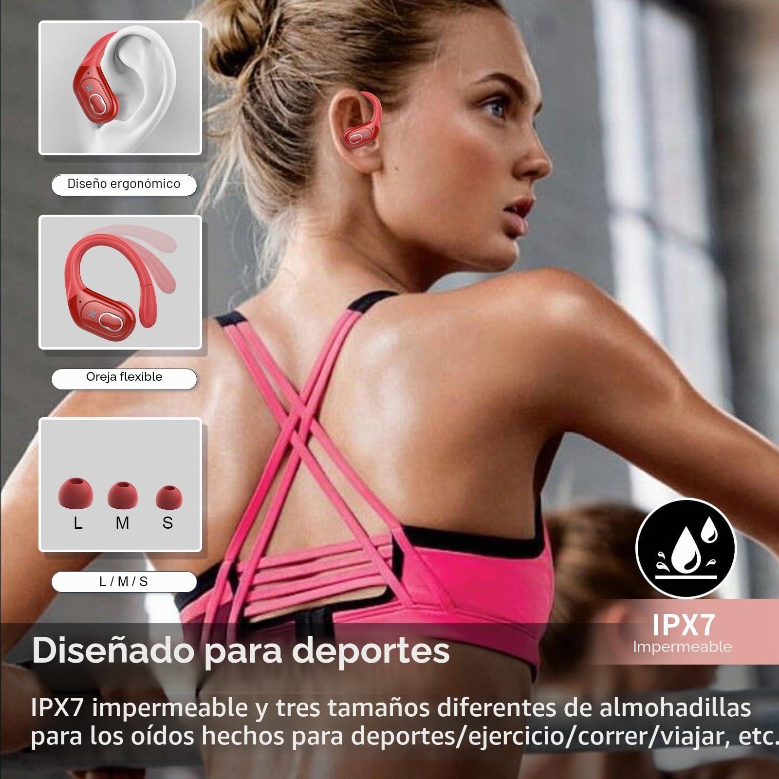 AI Auriculares Traductor en Tiempo Real(2026), 164 Idiomas y 6 Modos de Traducción, 3 in 1 AI Auriculares Traductor, Bluetooth 5.4 con ENC y App con para Viajes/Negocios/Aprendizaje, Rojo Oscuro