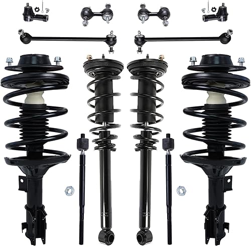 Miniatura 1660 de Detroit Axle - Kit de suspensión delantera de 10 piezas para Chevy Aveo Aveo5 Pontiac G3 Wave 2 Ready Struts Assembly 2 Enlaces de barra