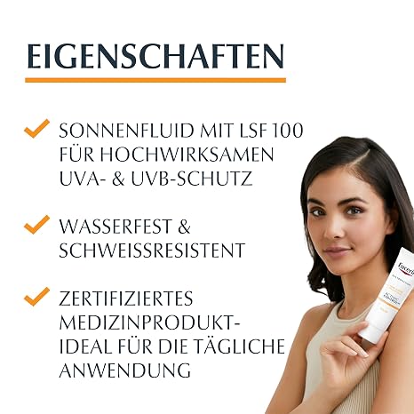 Eucerin Actinic Control MD Sun Fluid SPF 100 80 ml Sonnenschutz mit sehr hohem Lichtschutzfaktor 100 Zur Vorbeugung von aktinischer Keratose und nicht-melanotischem Hautkrebs