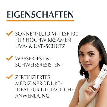 Eucerin Actinic Control MD Sun Fluid SPF 100 80 ml Sonnenschutz mit sehr hohem Lichtschutzfaktor 100 Zur Vorbeugung von aktinischer Keratose und nicht-melanotischem Hautkrebs