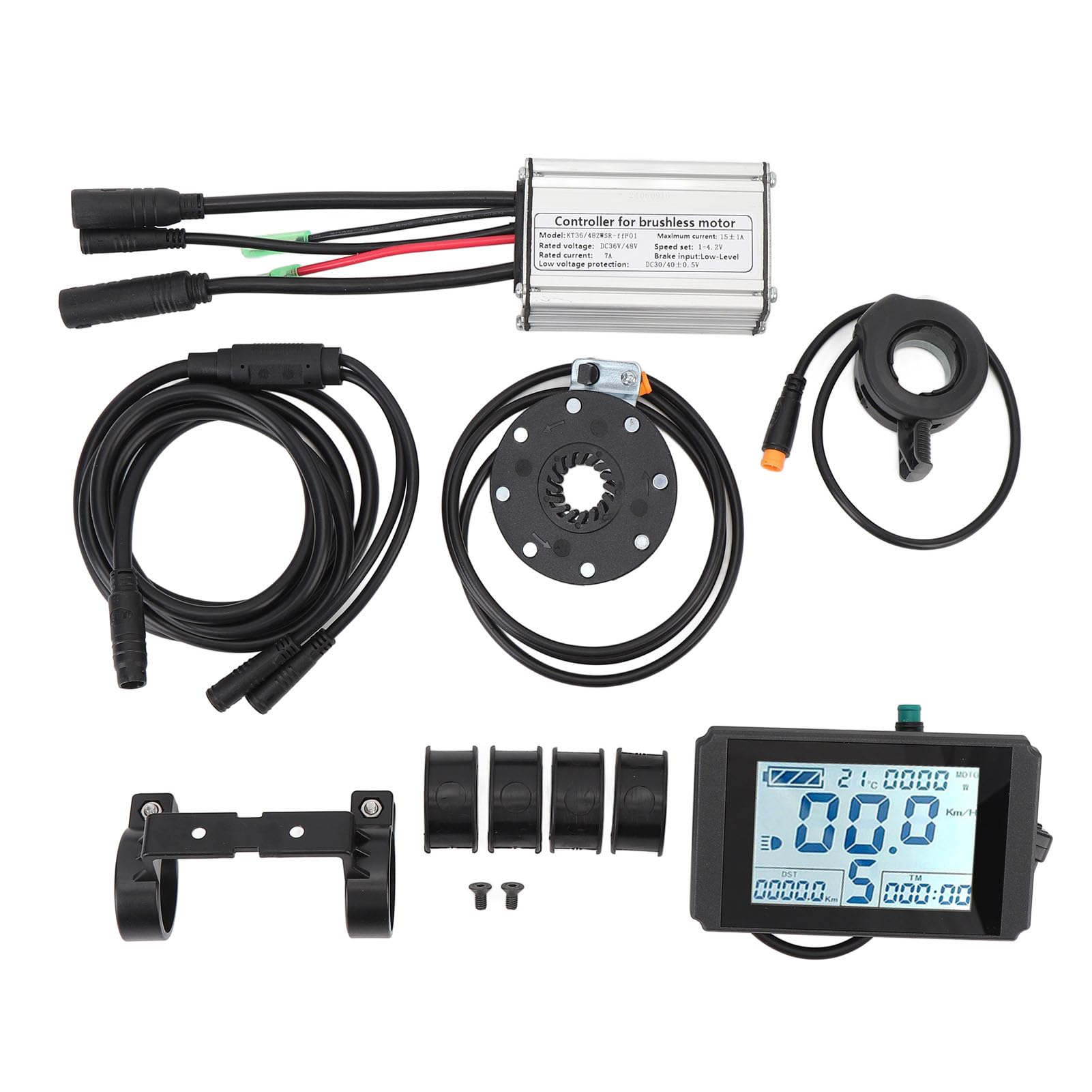 Kit de controlador de scooter eléctrico, controlador de agua de 15 A con pantalla LCD10H y acelerador de pulgar 130X, kit de conversión completo para scooters eléctricos con motor