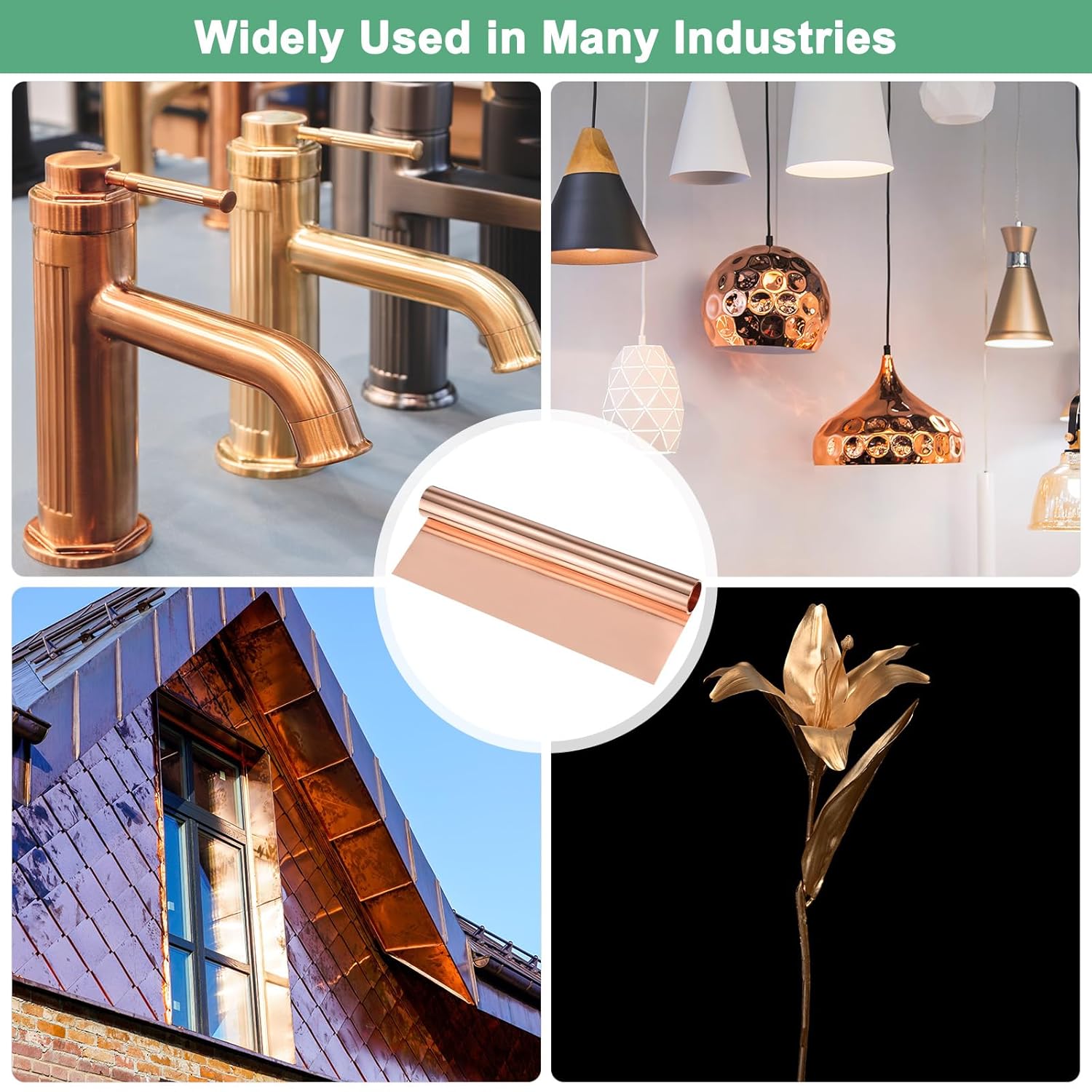 Thin Copper Sheet Roll, 3500mm x 300mm x 0.05mm / 11.5ft x 11.8" x 0.002" (LxWxT) Soft Pure Copper Foil Sheets, Metal Flashing Strip Plate for Crafts/Electricity/DIY Projects