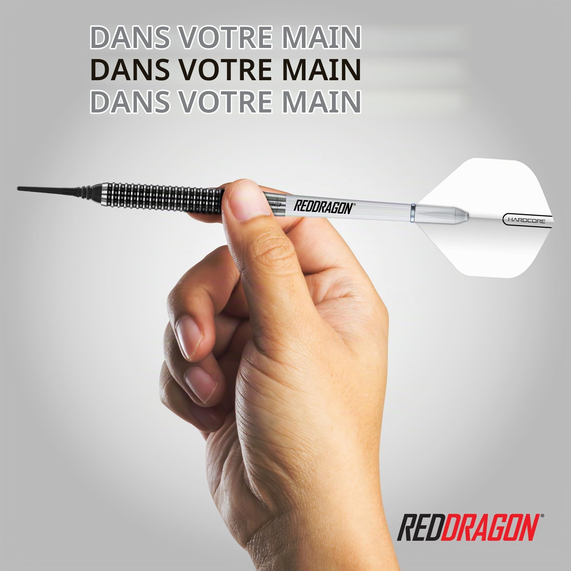 RED DRAGON Pegasus Tungsten Steel Soft Tip Darts Set 18g, 20g - White Stems, White Flights
