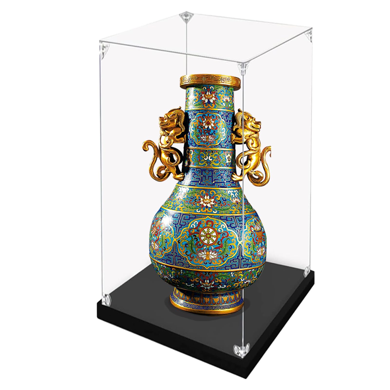 Akrylowa gablota, antyczna porcelanowa obudowa kolekcjonerska, akrylowa gablota, montaż przezroczystej, pyłoszczelnej osłony, duże akrylowe pudełko do przechowywania dzieł sztuki (30 x 20 x 35 cm