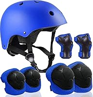 Vista 15 de Casco ajustable para niños de 3 a 16 años, niños pequeños, niños y niñas, equipo de protección con rodilleras, coderas y muñequeras para múltiples