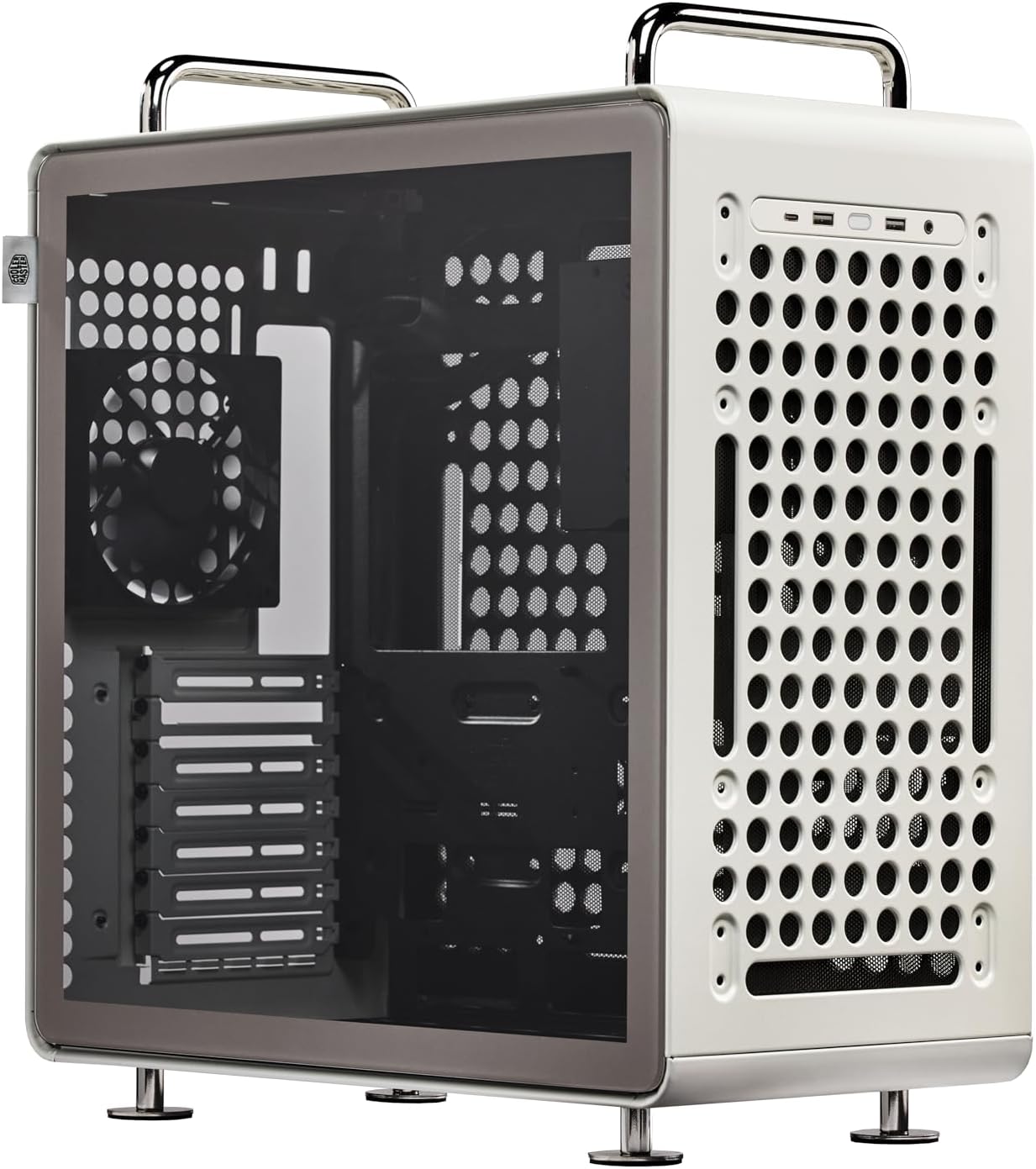 Cooler Master QUBE 540 ATX Mid-Tower PC Case – Highly Customizable Modular Computer Chassis with Movable I/O Panel, Multi-Position PSU Mount, Tempered Glass Panel & Portable Handles – Moonstone