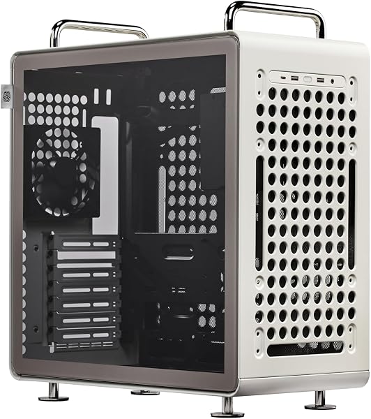 Cooler Master QUBE 540 ATX Mid-Tower PC Case – Highly Customizable Modular Computer Chassis with Movable I/O Panel, Multi-Position PSU Mount, Tempered Glass Panel & Portable Handles – Moonstone - 1