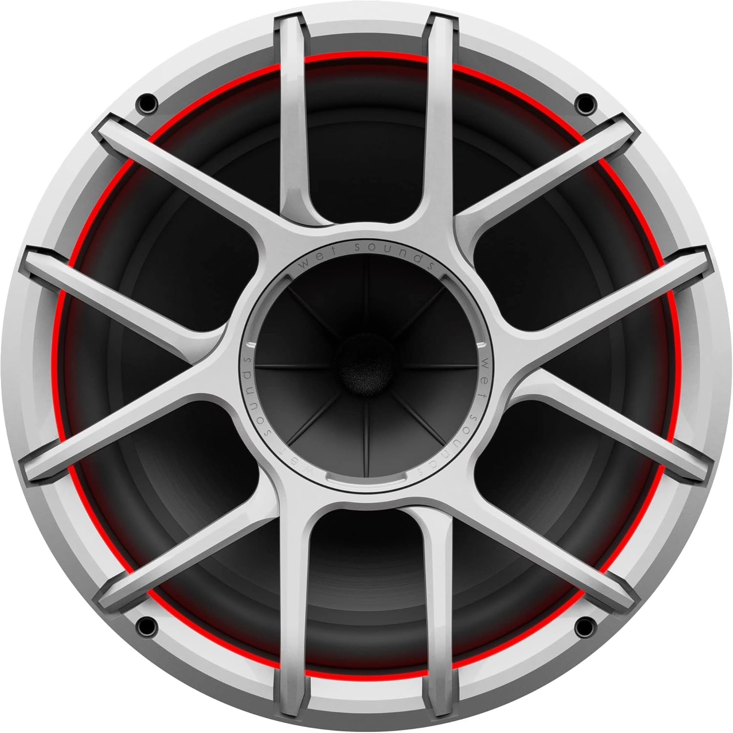 Wet Sounds REV 12 HD 12" Horn Loaded Compression Driver Tower Speakers with XZ Grills & Stainless Swivel Clamps, 400 Watts RMS, White, Pair