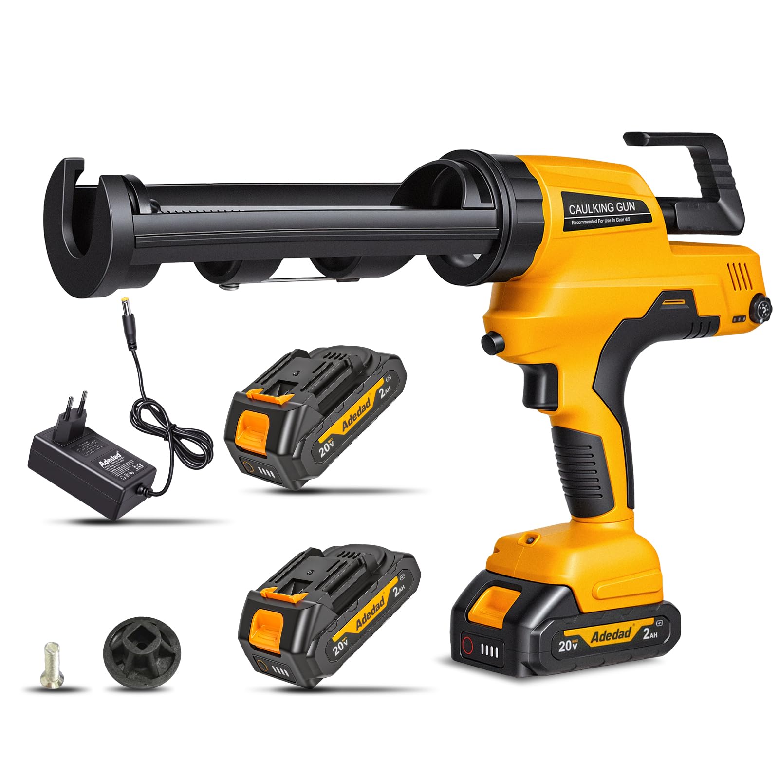 Akku Silikonpistole 6500N mit 6 Geschwindigkeiten für 300ml Kartuschen | 2×2.0Ah Akkus inklusive, kompatibel mit Makita 18V Akkus, ideal für Silikon, Kleber und Dichtstoffe