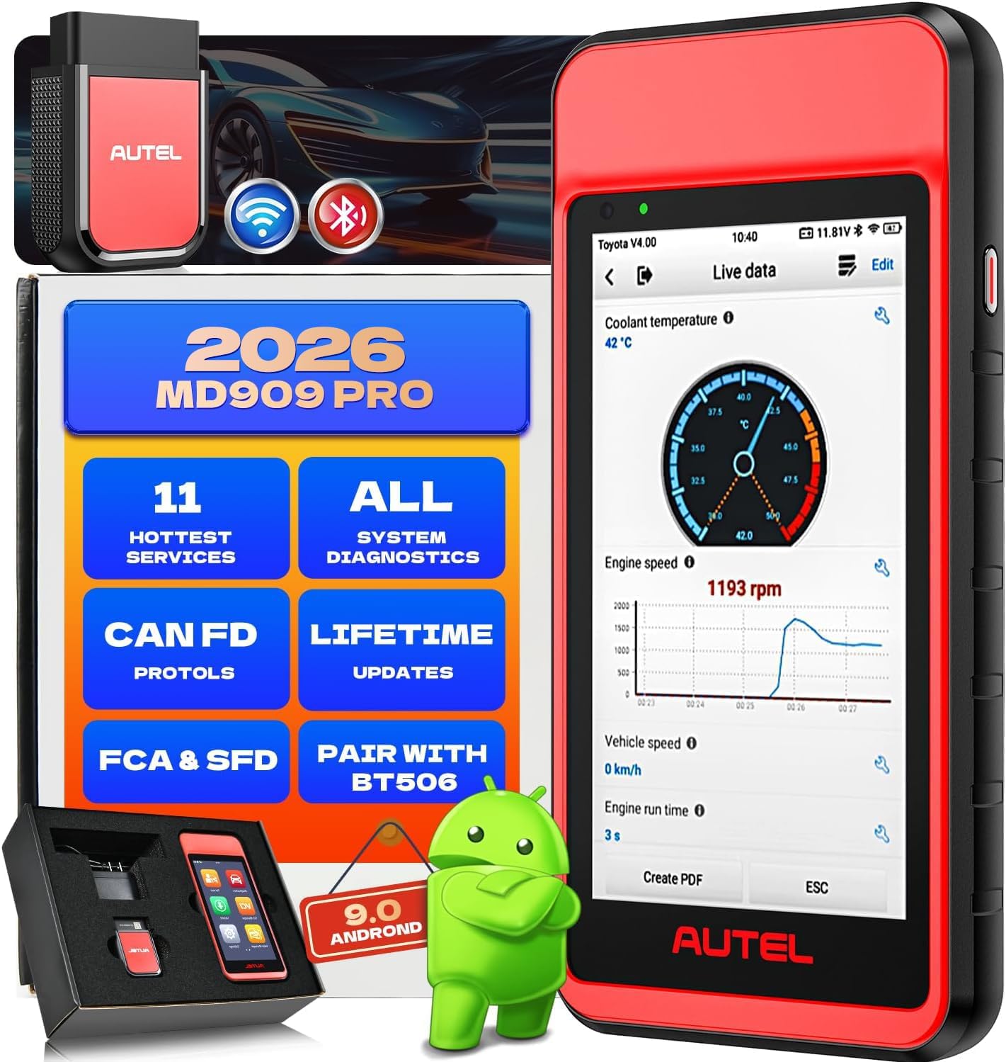 Amazon.com: Autel Scanner MaxiDiag MD909 PRO, 2026 MD909PRO Full