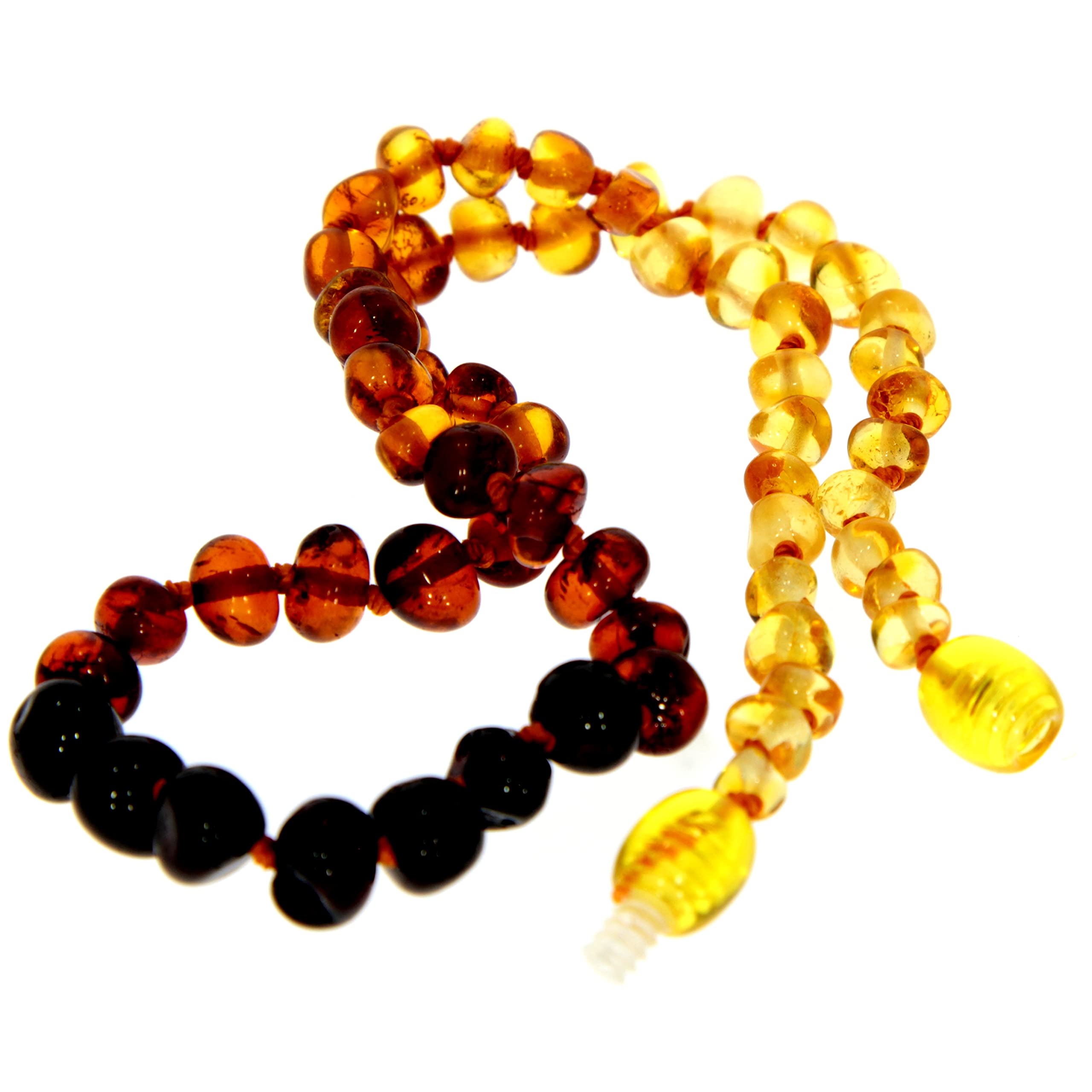 SilverAmber Ombre baltische Bernstein Perlen Halskette 33 cm