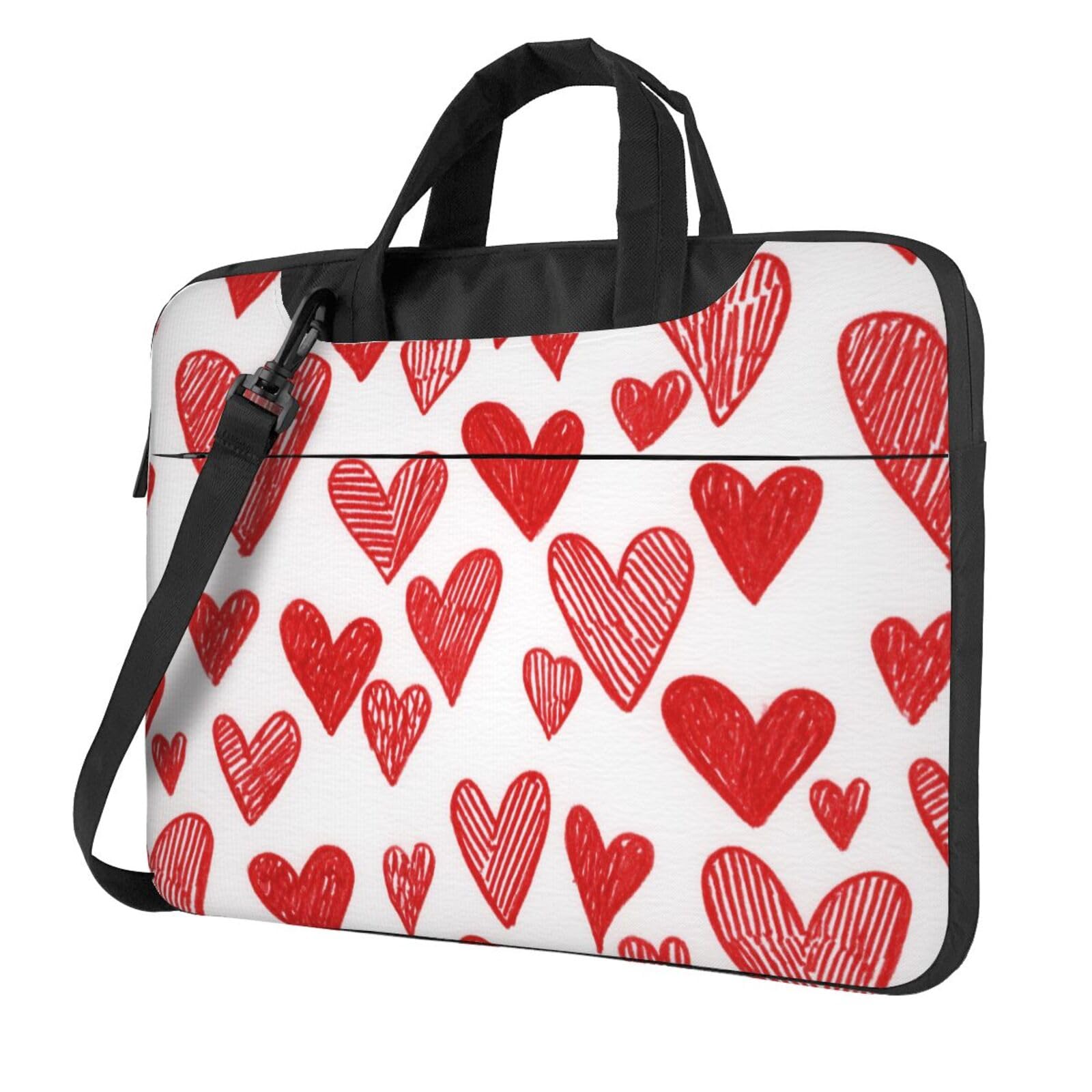 Sac pour ordinateur portable 15,6 rouge pochette PC cœurs - 8