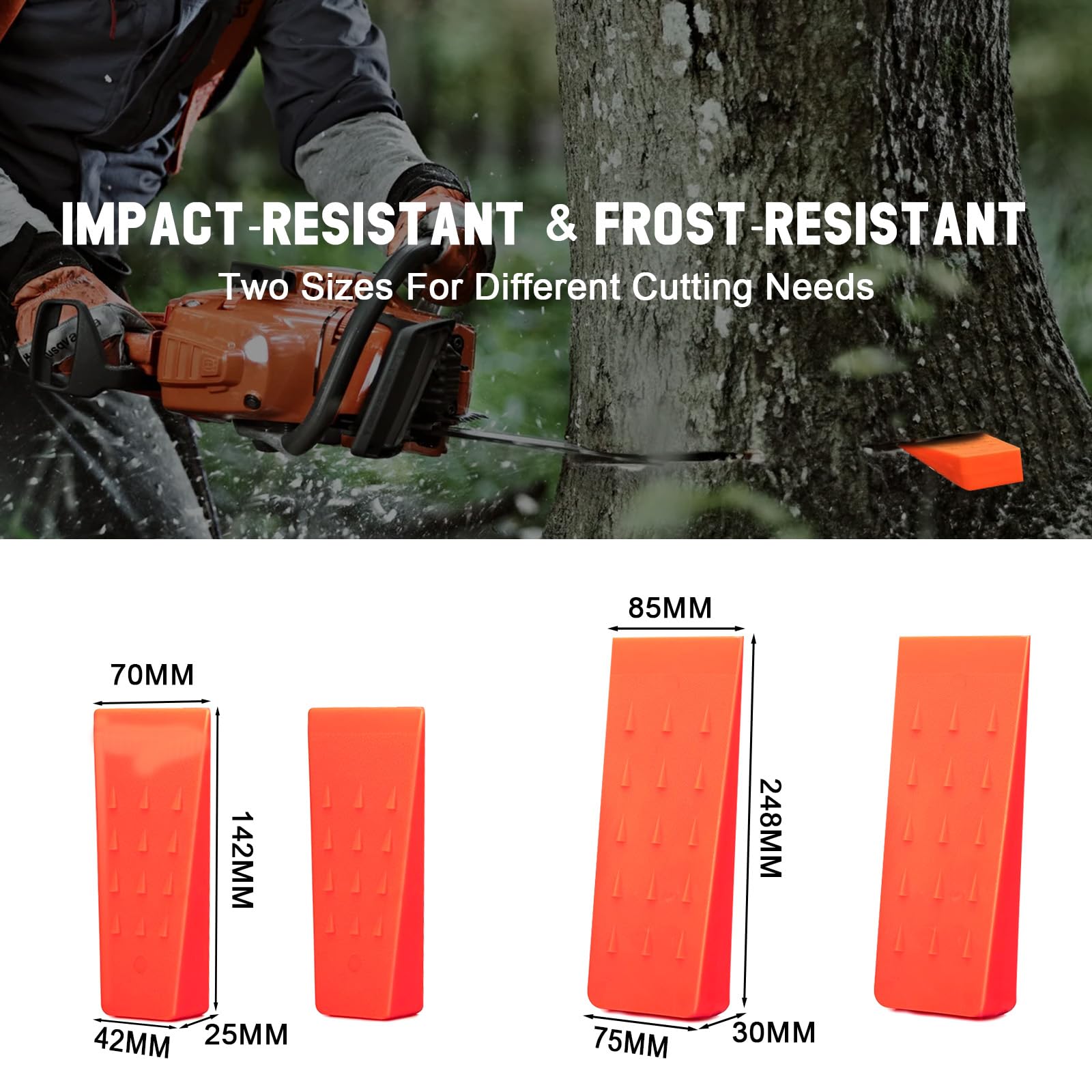 SAVIOR Forstschutzhelm EN 397 mit 4 stück Fällkeil, Kettensägen Sicherheitshelm mit EN 352-3 Gehörschutz und Netzvisier, Professionelle Forsthelm Set für 54-63 cm Kopfumfang