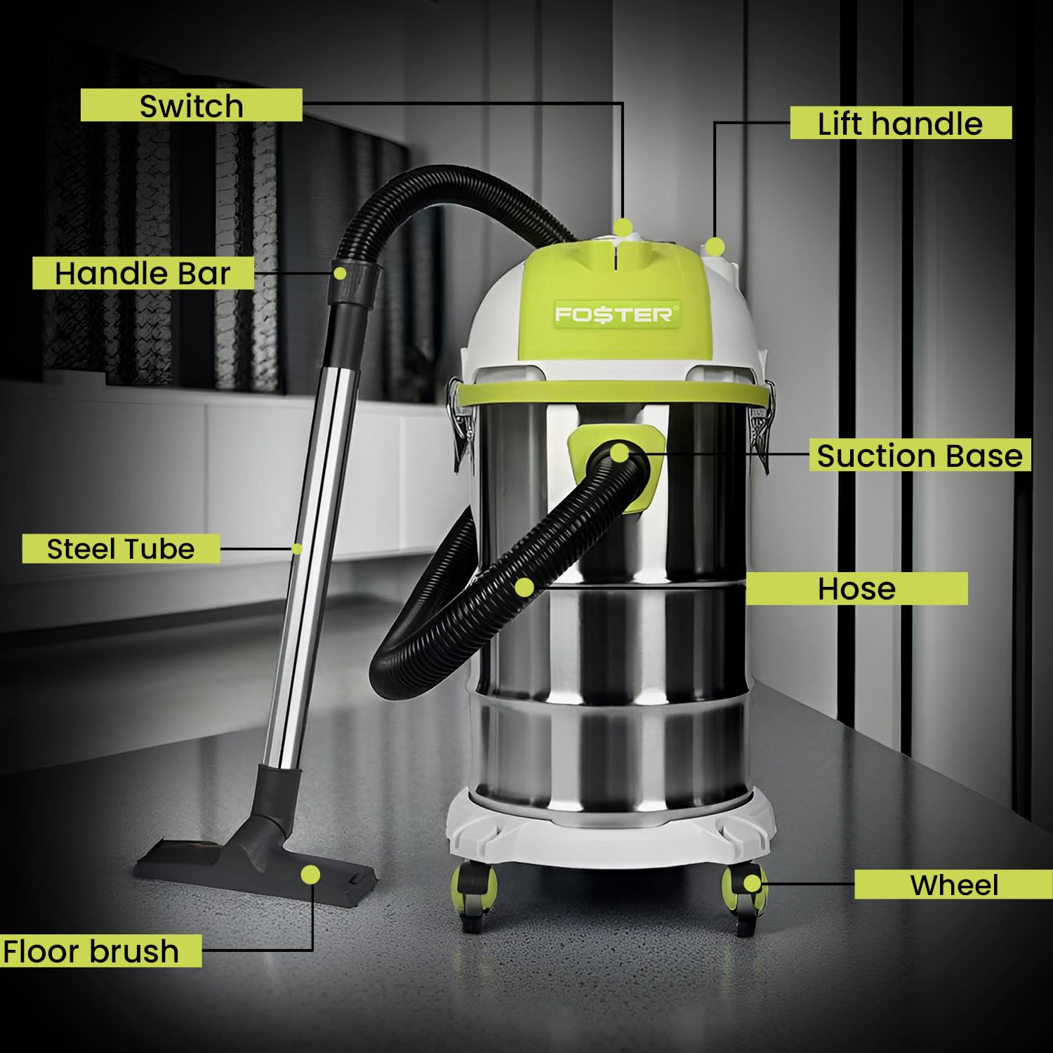 Foster WD-20 Wet/Dry Vacuum - Powerful & Blower Function -3 Foster WD-20 Wet/Dry Vacuum - Powerful & Blower Function -3
