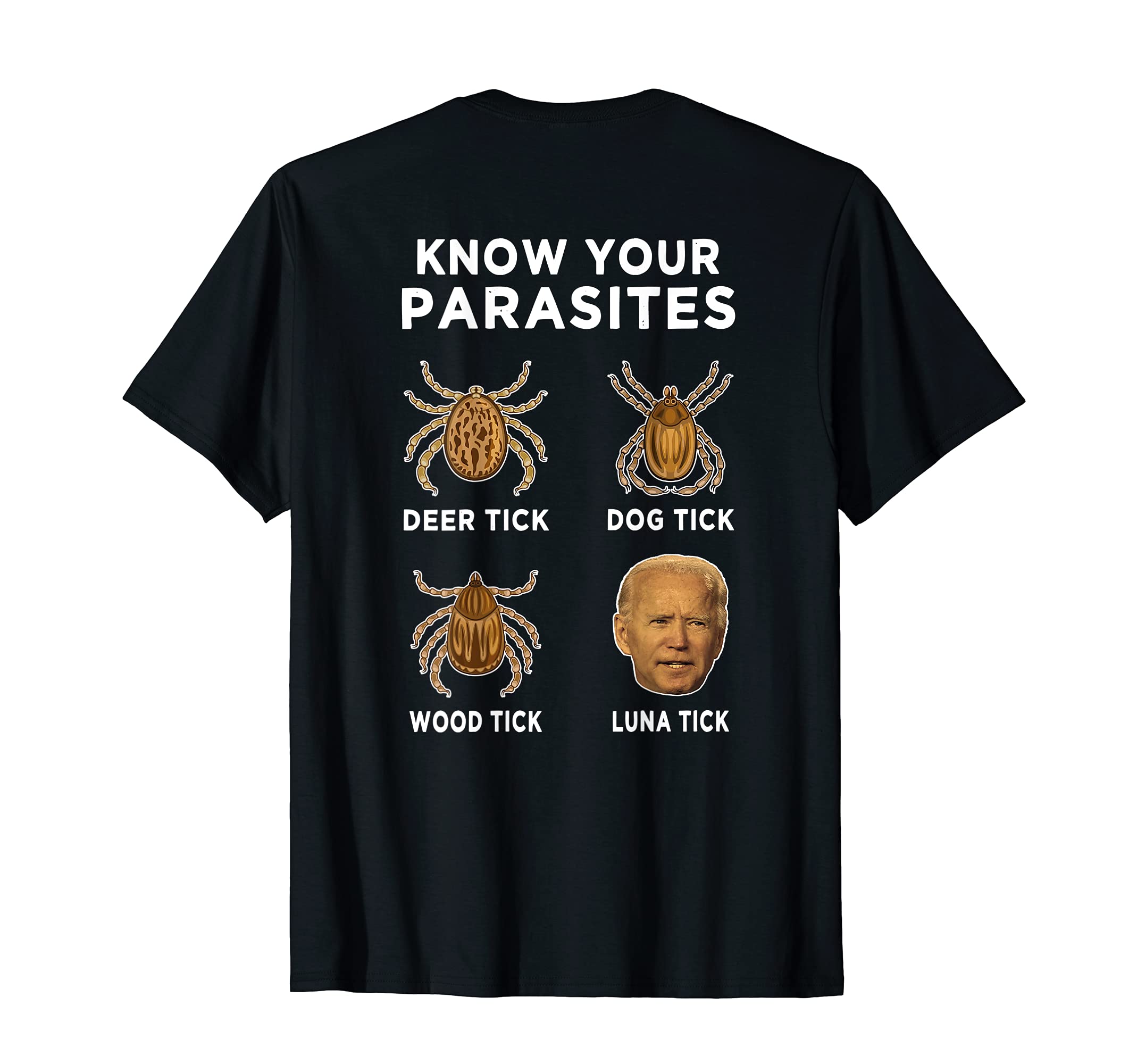 Know Your Parasites Funny Anti Joe Biden GiftKnow Your Parasites Funny Anti Joe Biden (on back) T-Shirt