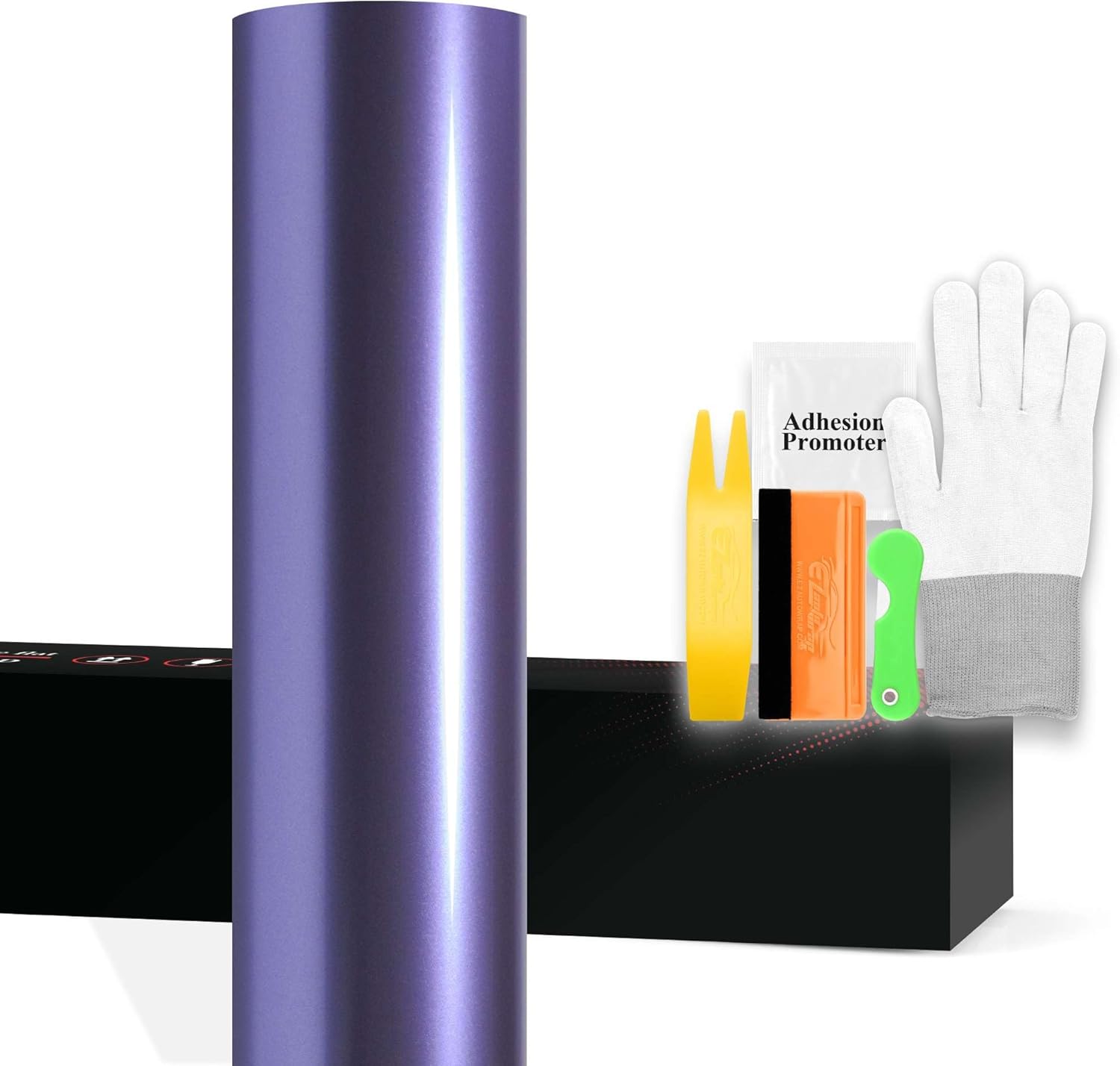 20"x60" (1.6FTx5FT) PET Liquid Metallic Viola Purple Gloss Vinyl Wrap Auto Car Sticker Decal Film Sheet Bubble Free Air Release Technology with Tool Kit