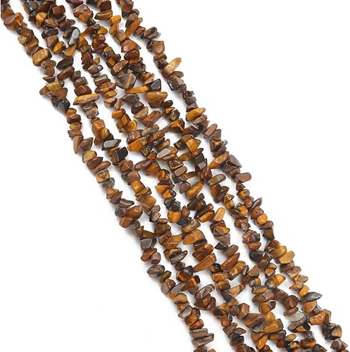 Miniatura 4 de BEADIA Cuentas sueltas de piedra de ojo de tigre natural irregular para hacer joyas, 0.197-0.315in 31.5in