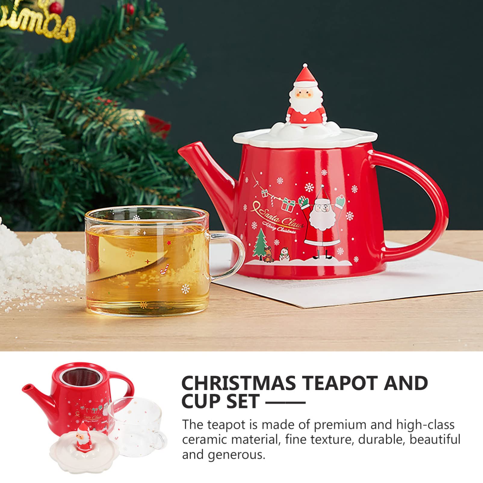 Amazon｜Zerodeko クリスマスティーポットセット1セット セラミック