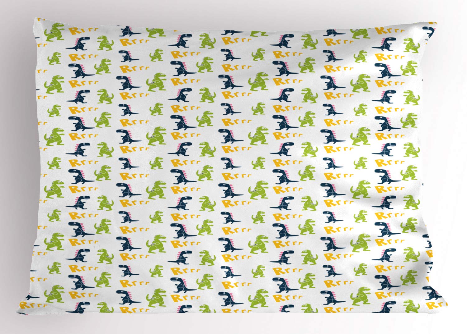 Federe Cuscino ABAKUHAUS Con Dinosauri – 80x40 Cm – Microfibra Morbida – Solo Lato Anteriore Stampato