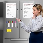 Magnetic Dry Erase Board for Fridge (Pack of 4) – 12"x8" Magnetic White Board Set with 7 Markers & Eraser - Magnetic Whiteboard for Refrigerators Home Kitchen Organizer and Planner