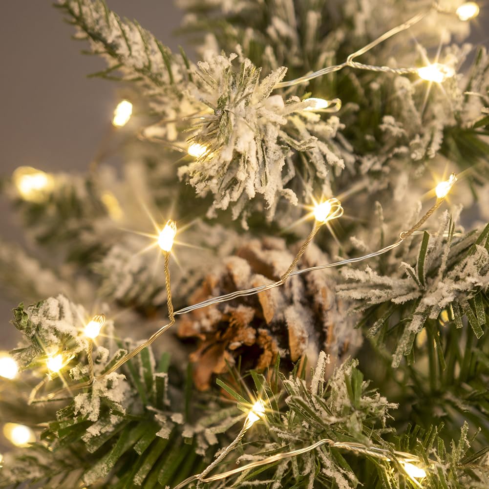 30m 1000 LED Luci a Grappolo Bianco Caldo, Filo d'Argento con Telecomando, Luci di Natale per Albero, Interni ed Esterni, Giardino, Camera da Letto, Patio