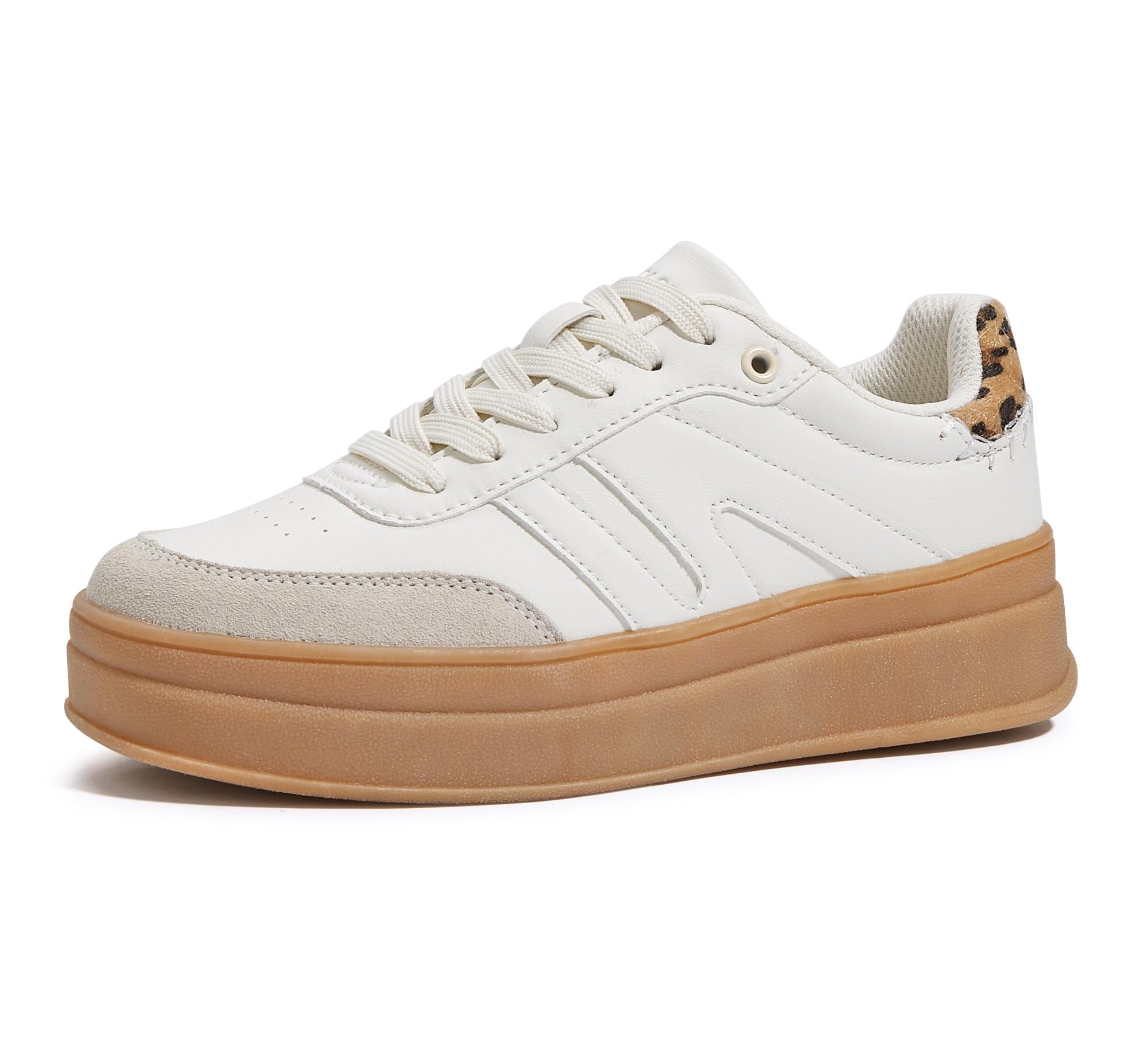 LUCKY STEP Damen Platform Sneakers im Retro-Design | Klassische Freizeitschuhe mit Dicker Gummisohle | Für Alltag, Walking, Tennis & Skate-Stil