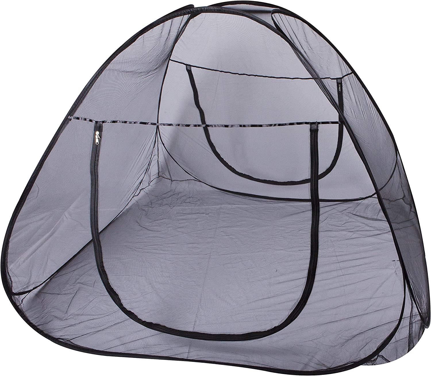 Deryan Betthimmel Pop-Up Moskitonetz – 200x180 cm, Schwarz/Grau