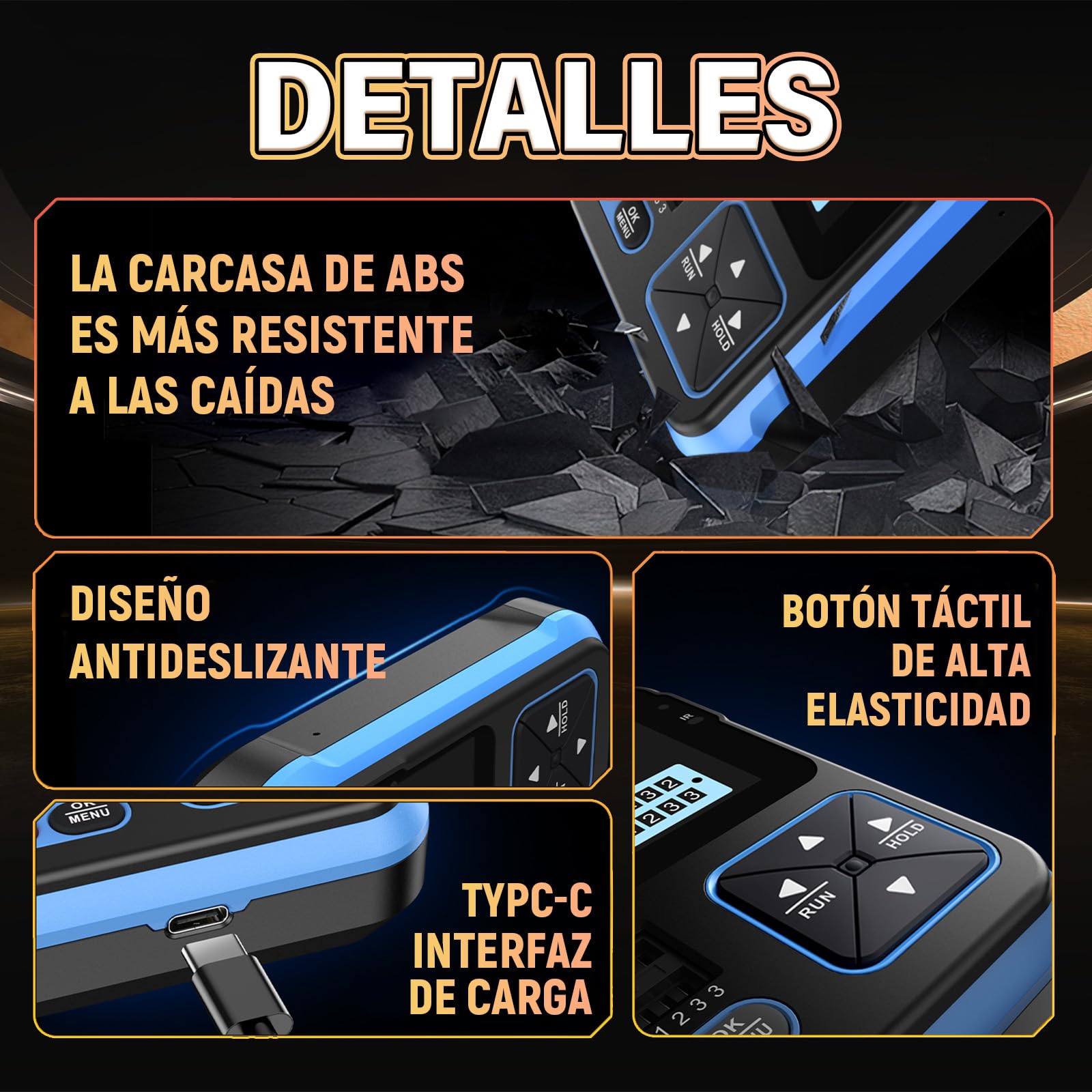 DSO-TC3 Osciloscopio Portátil 3 en 1, Generador de Señales DDS y Comprobador de Transistores, Ancho de banda de 500kHz, 10MSa/s, Batería de 1500mAh, Probador Multifunción de Bolsillo (Modelo HC)