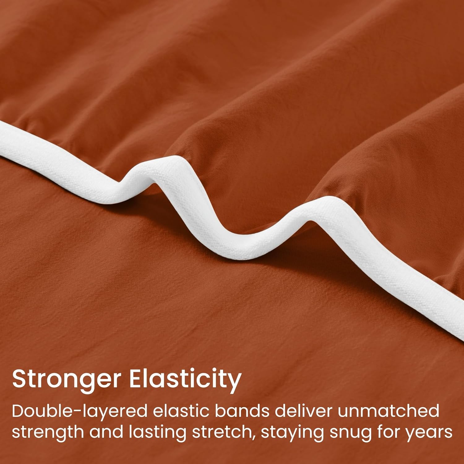 GOKOTTA 4-Pcs Queen Sheet Set, 16 Inch Deep Pocket Queen Sheets with Elastic Corner Straps, Brushed Microfiber Polyester - Hotel Luxury, Ultra Soft, Breathable, Wrinkle-Free - Burnt Orange