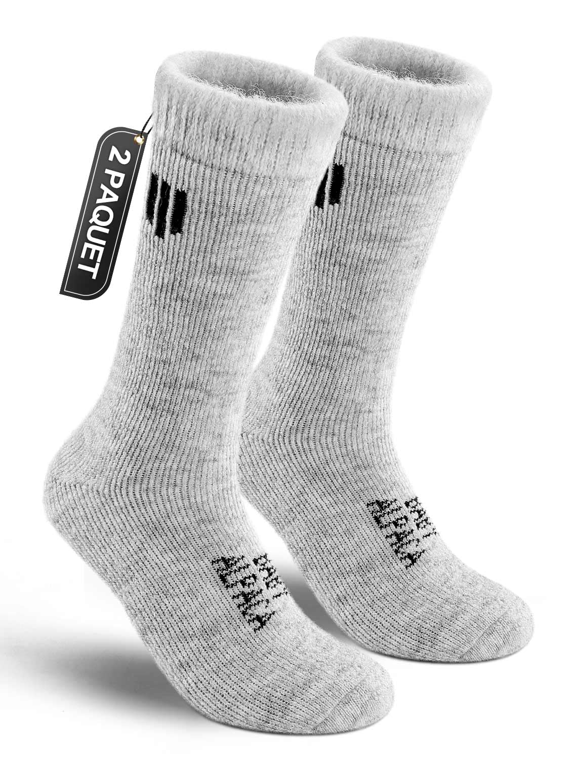 Juclise Calcetines de lana de alpaca para hombre y mujer, calcetines térmicos gruesos para clima frío, ideales para caza y senderismo, absorben la humedad