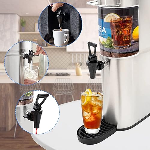 Miniatura 5 de Paquete de 2 grifos de repuesto 03260.0002 para dispensador de té, grifo reutilizable para urna de té con 2 tuercas de ala y 2 anillos en C por