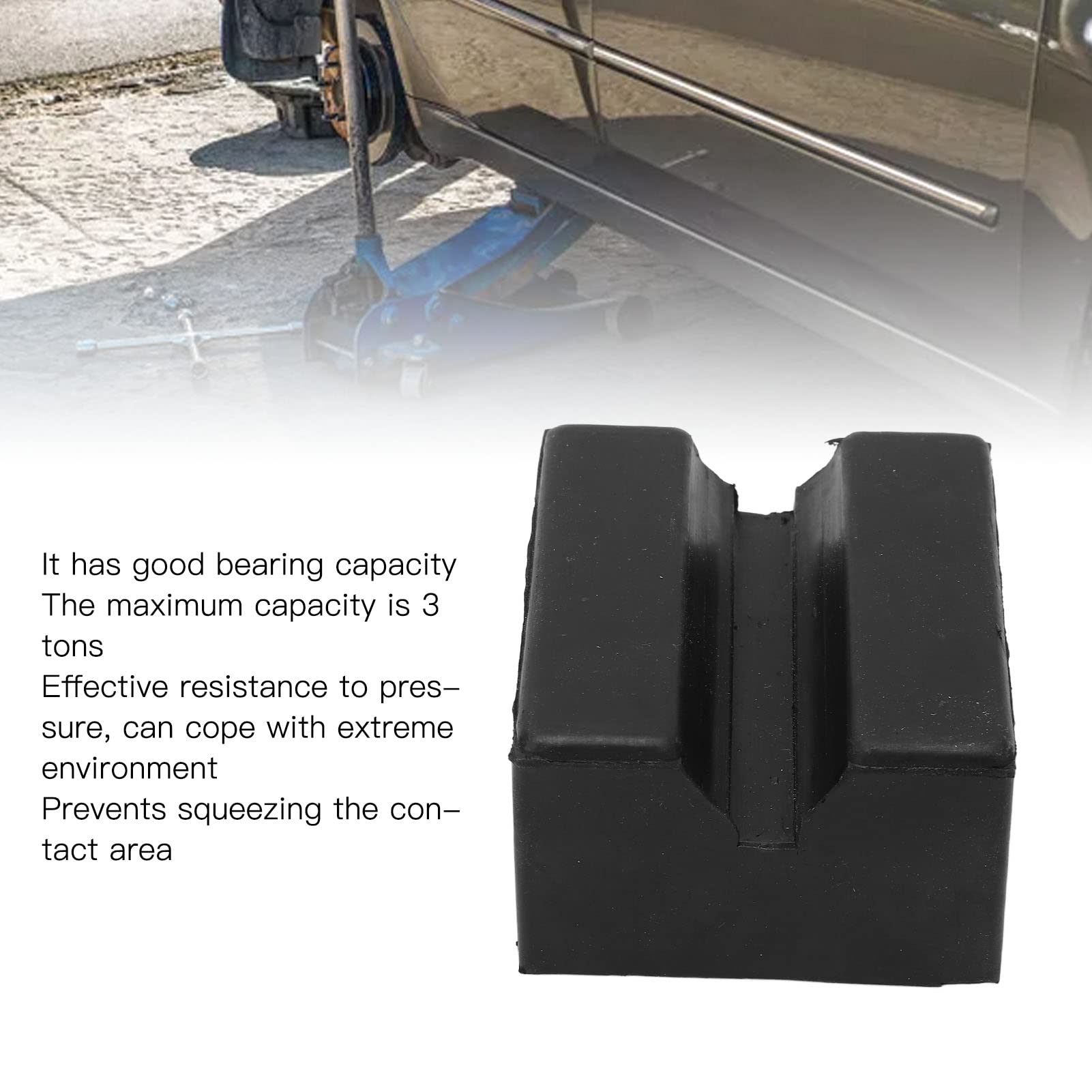 Jack Stand Adapter,Universal Square Slotted Jack Pad Frame Rail Protector Jack Rubber Pad Wear Resistant Pinch Weld Protector Pad for Car