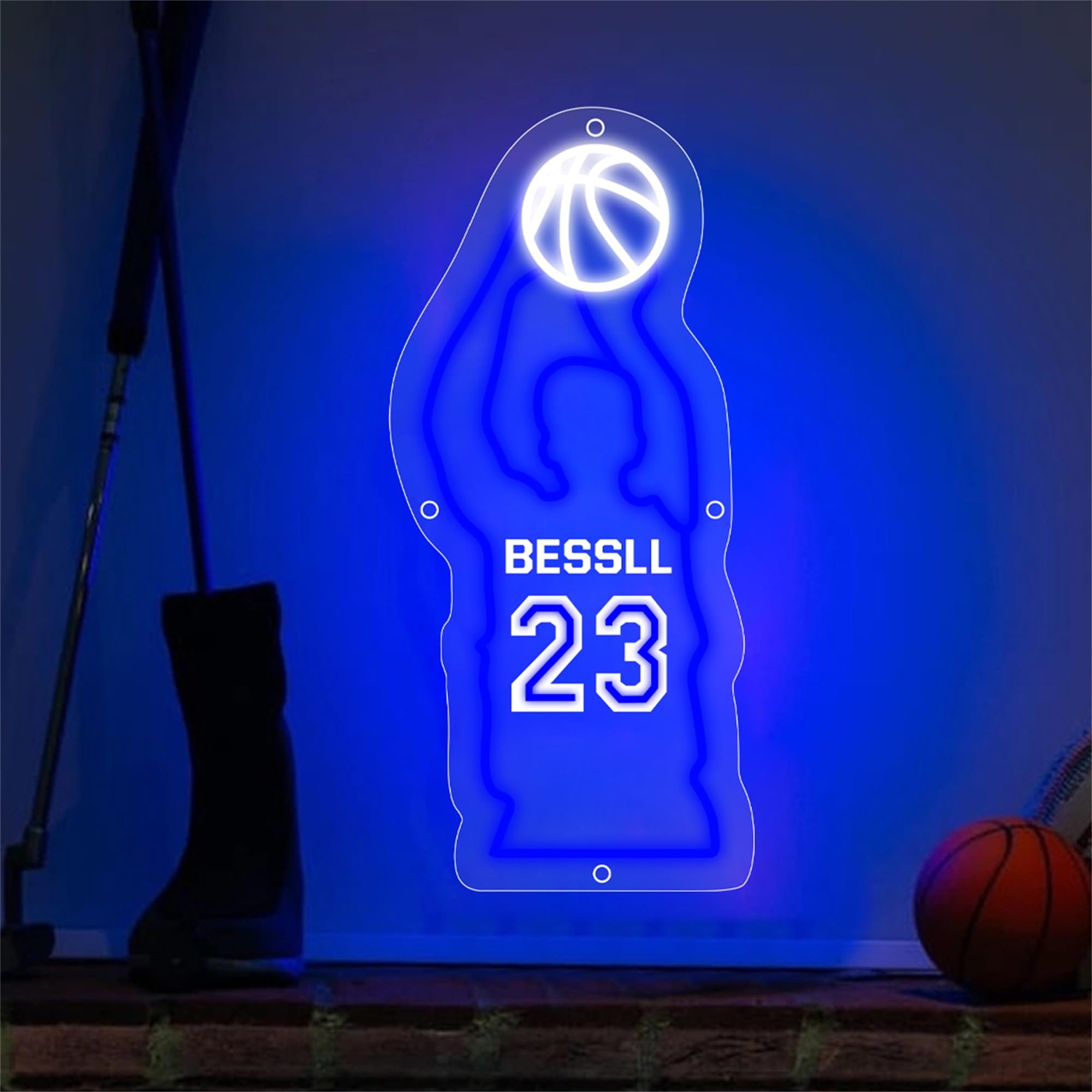Baloncesto Personalizado Nombre Led Luces de Neón Jugador de Baloncesto Light up Sign Baloncesto Arte de la Pared Baloncesto Luz de Noche Baloncesto Deportes Luces de Neón Navidad Cumpleaños