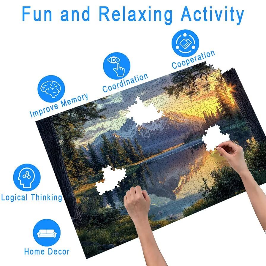 Puzzle 1000 Piezas, Puzzle Paisajes con Caja Regalo, Montaña Puzzles 1000 Piezas Adultos, Medidas: 75 x 50 cm, Rompecabezas Adultos de Madera, Rompecabezas Desafiante para Decoración Hogar, -6542