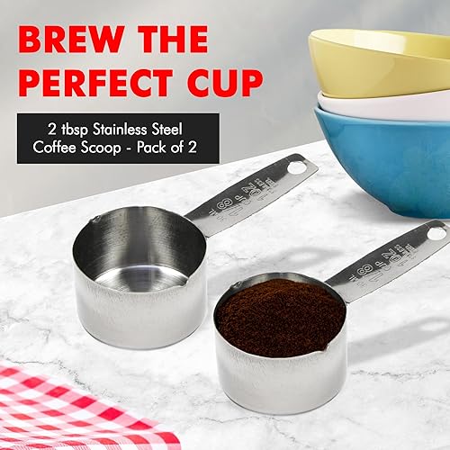 Miniatura 2 de Chef Craft Select - Medidor de café, 4 pulgadas 2 cucharadas, acero inoxidable (paquete de 2)