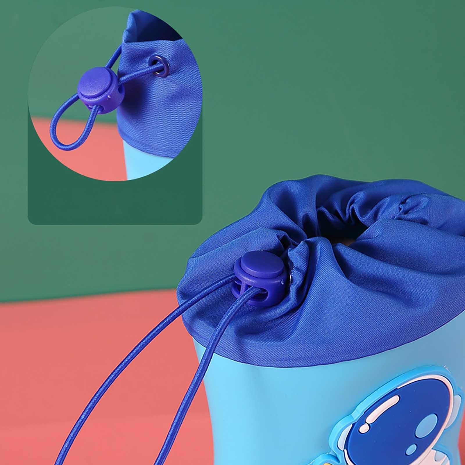 Botas niños fácil Poner Botas de Lluvia para niños y niñas, Antideslizantes, cómodas, para Jugar al Libre. (Blue, 33.5 Big Kids)