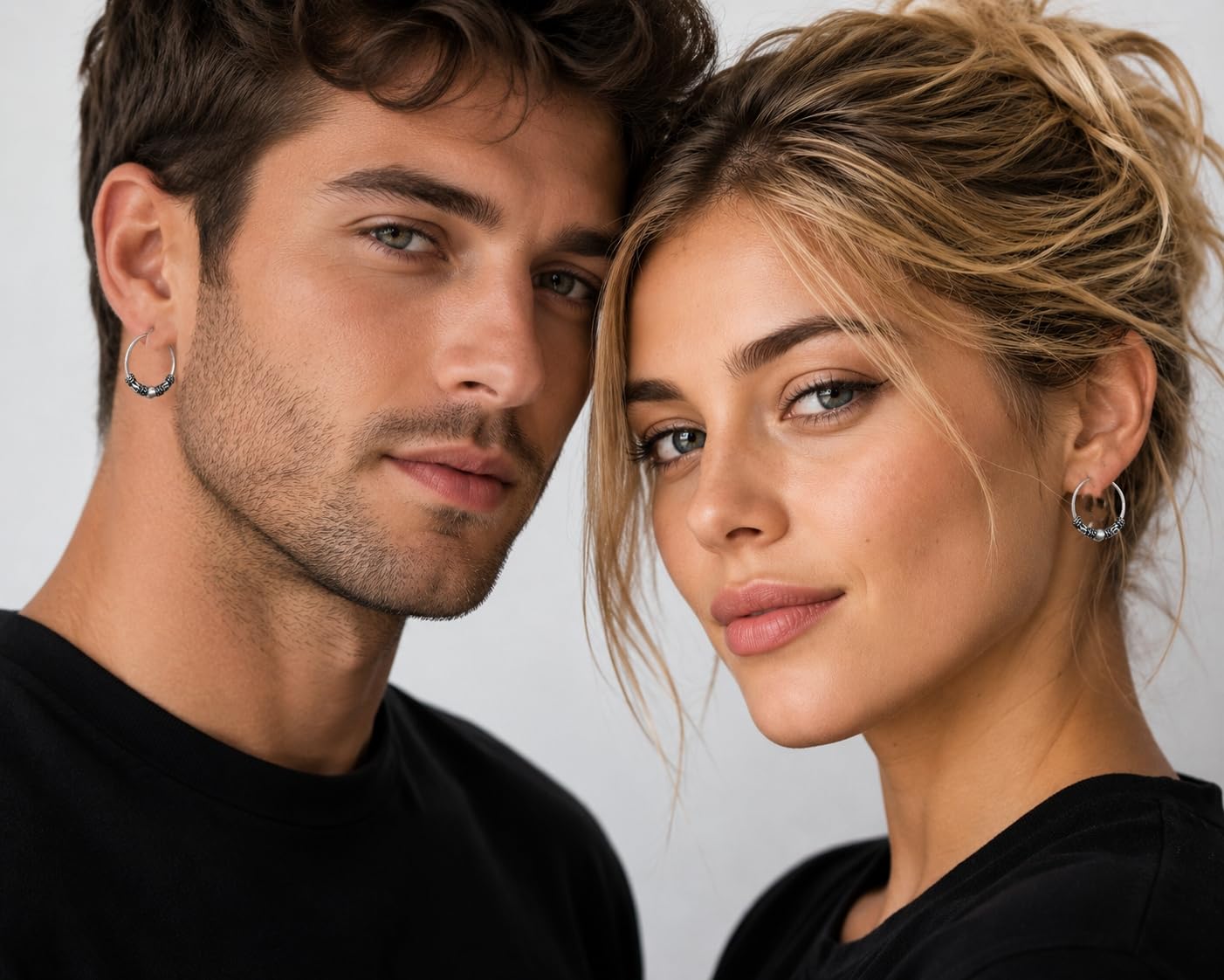 Dos Aros de Plata 925 Estilo Bali – Par de Pendientes Criollas Piercing Unisex Hechos a Mano de 18 mm – Diseño Étnico Artesanal en Plata de Ley – Modelo 32
