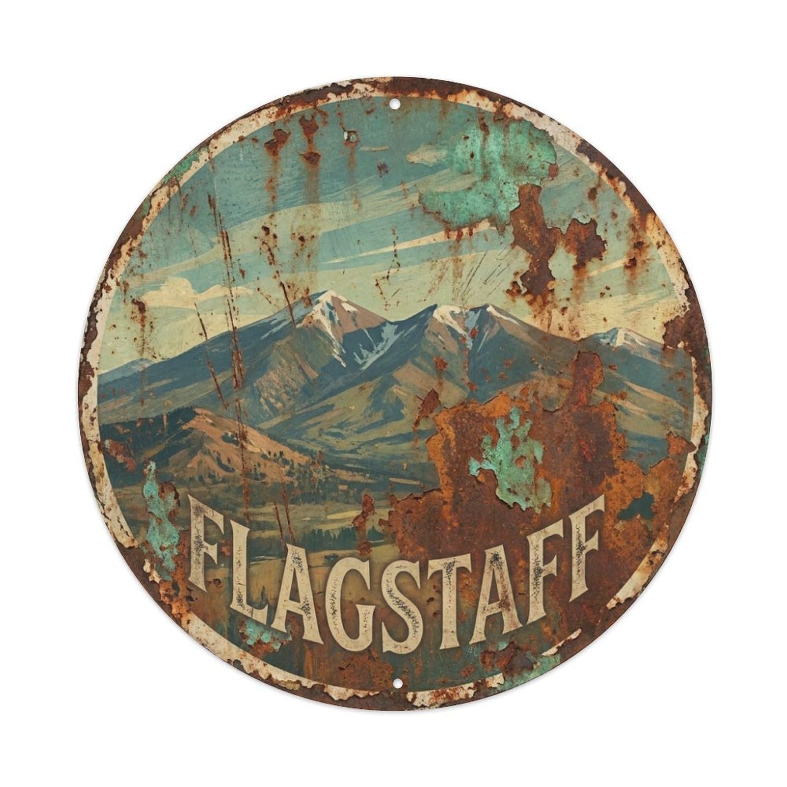 Tgrcjimh Style Metal Tin Sign Usa Vintage Travel Flagstaff