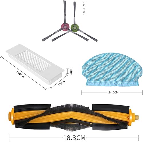 Miniatura 7 de Kit de accesorios para Yeedi Vac 2 Pro Station Robot Partes de Repuesto Partes de Aspiradora, 1 Cepillo Principal 3 Par de Cepillos Laterales 4