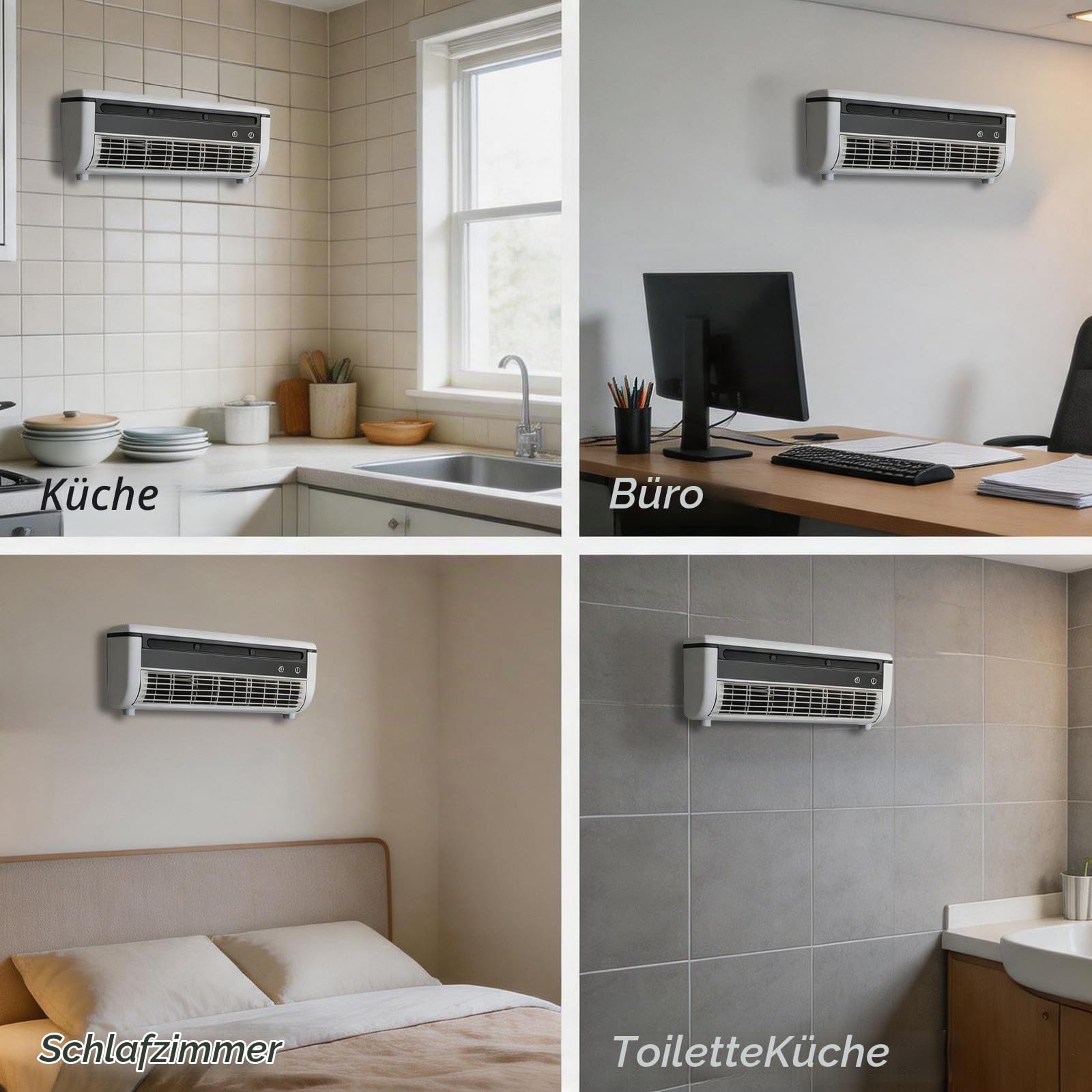 Ohne Außengerät Wand Klein Tragbare Leise Leicht Ohne Bohren Sofortige Kühlung Kaltluft Abkühlung Kühle Sommer für Küche Schlafzimmer Wohnmobil Büro