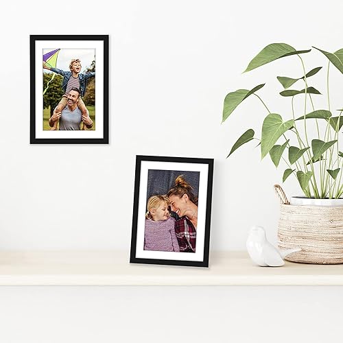 Miniatura 4 de Americanflat Portarretratos de 5 x 7 pulgadas, color negro, juego de 2 unidades, para uso como marco de fotos de 4 x 6 pulgadas con paspartú o marco