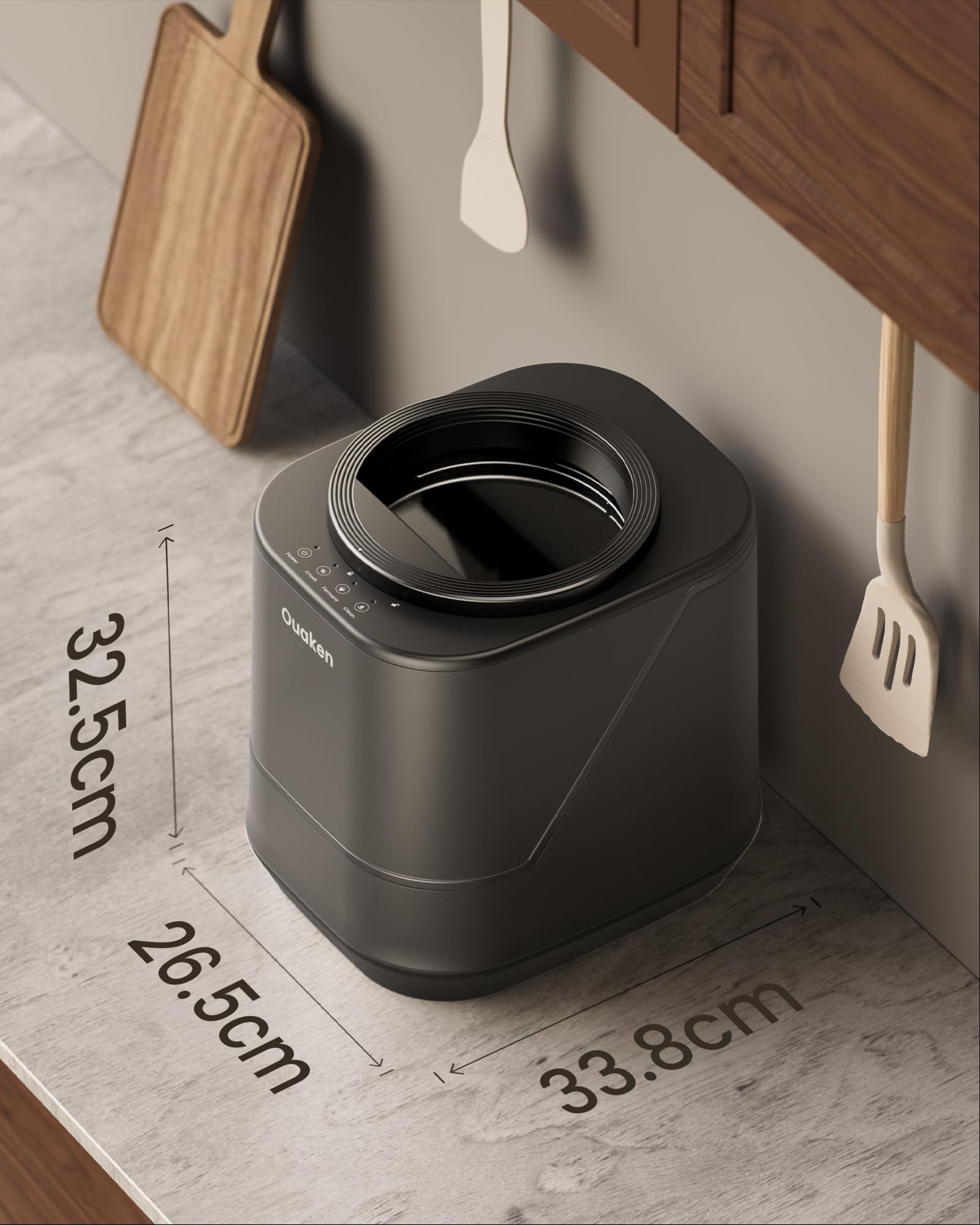 Composteur Électrique de Cuisine 4L, Composteur Intelligent de Comptoir, sans Odeur & Silencieux, Auto-nettoyant – Transforme Les Déchets Alimentaires en Engrais, Composteur d’Intérieur, Noir