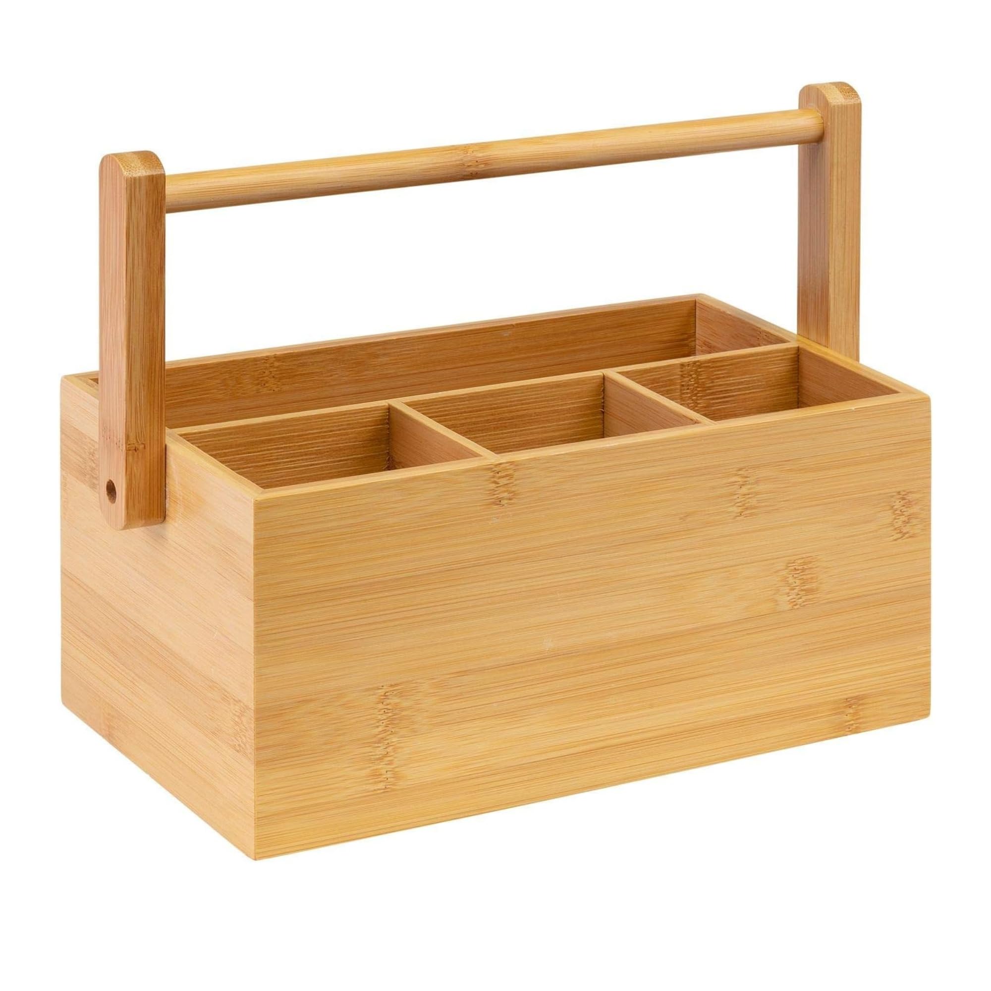Westmark Küchen-Organizer/Tischbutler, 4 Fächer, mit Tragegriff, Maße: 28 x 15 x 22 cm, Bambus, Tapas + Friends, Hellbraun, 69802270