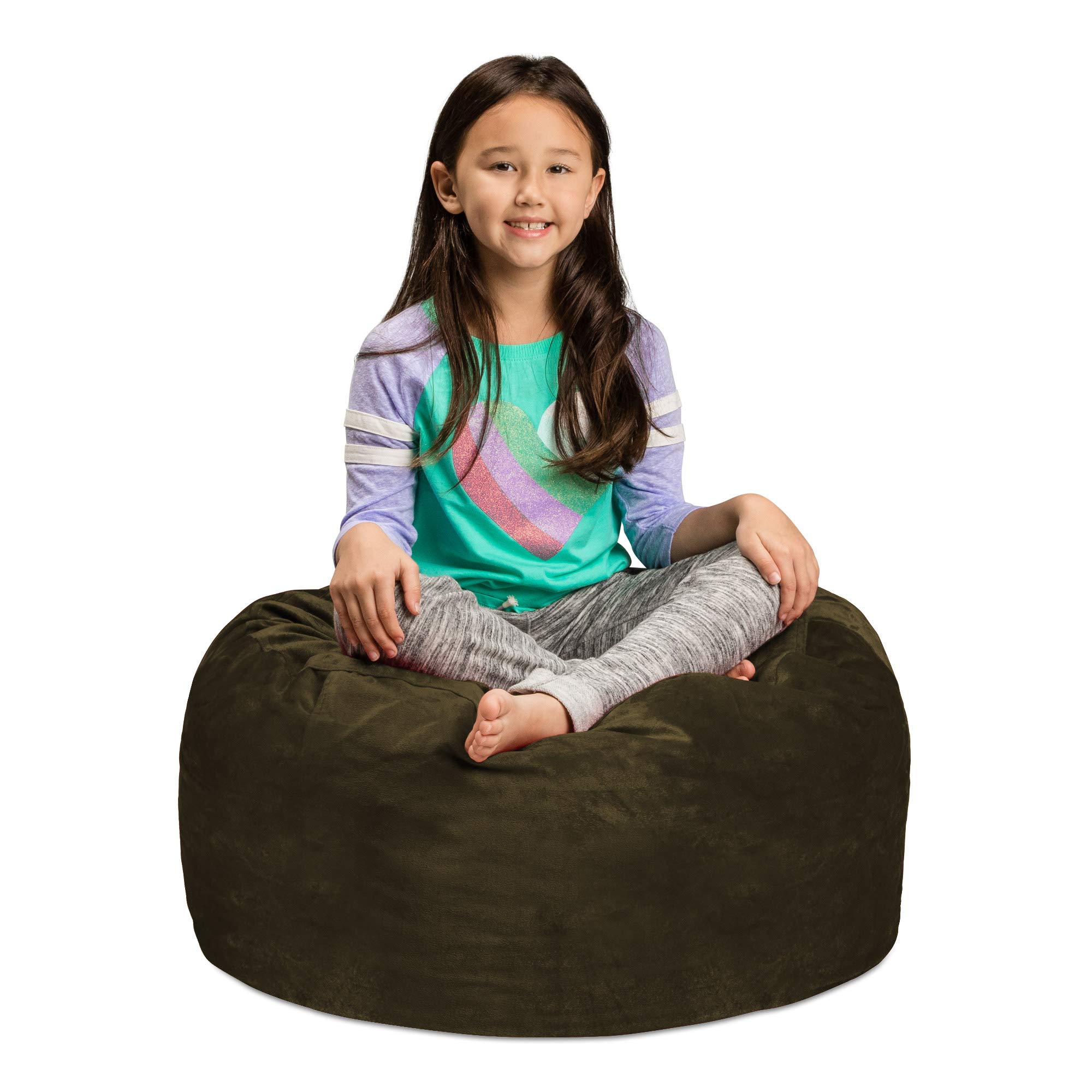 Sofa Sack - Plush, Ultra Soft Kids Bean Bag Chair - Memory Foam Bean Bag Chair with Microsuede Cover - Stuffed Foam Filled Furniture and Accessories for Kids Room - 2' Olive Product Image 3